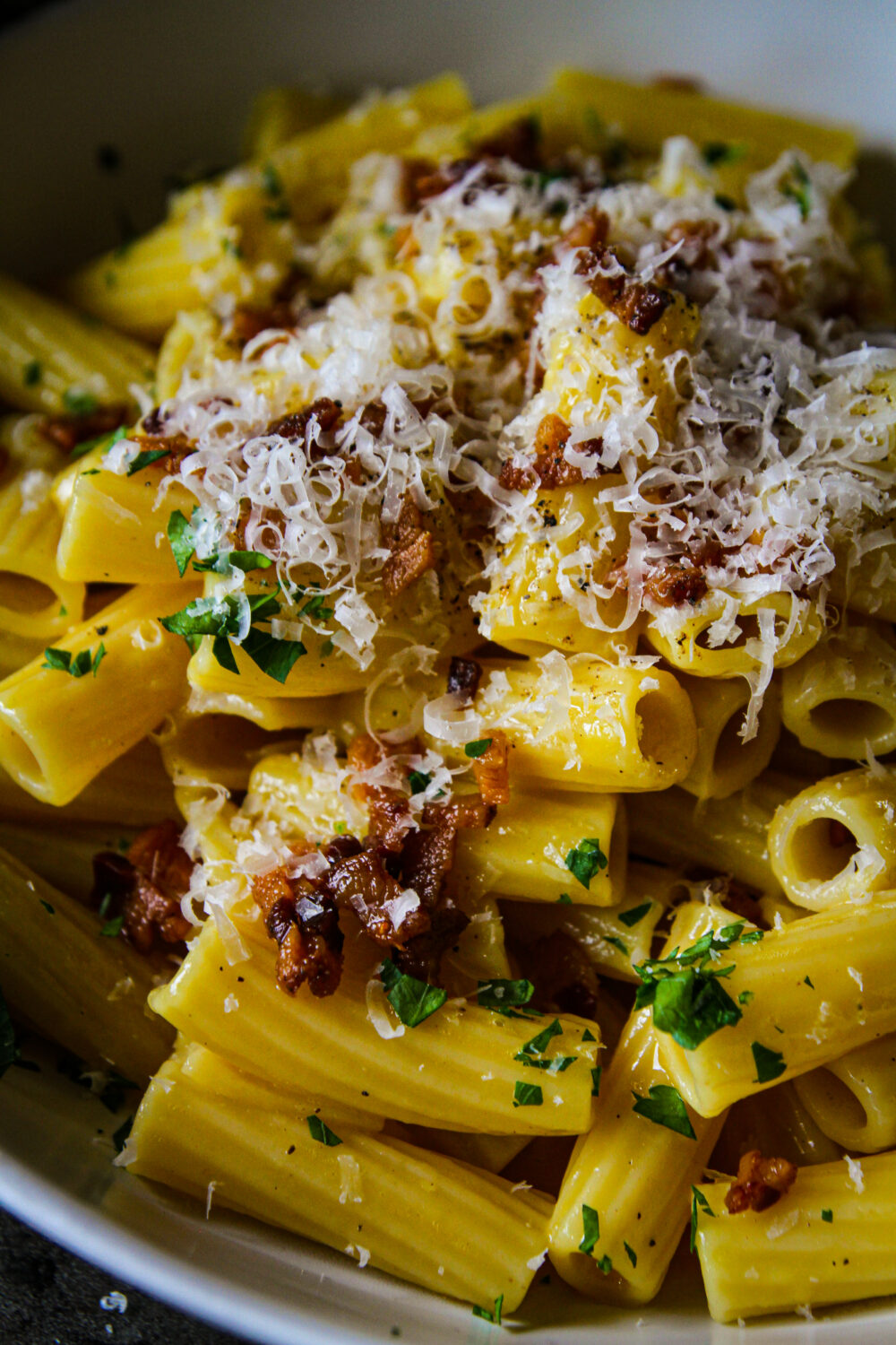 Close up and personal with carbonara!