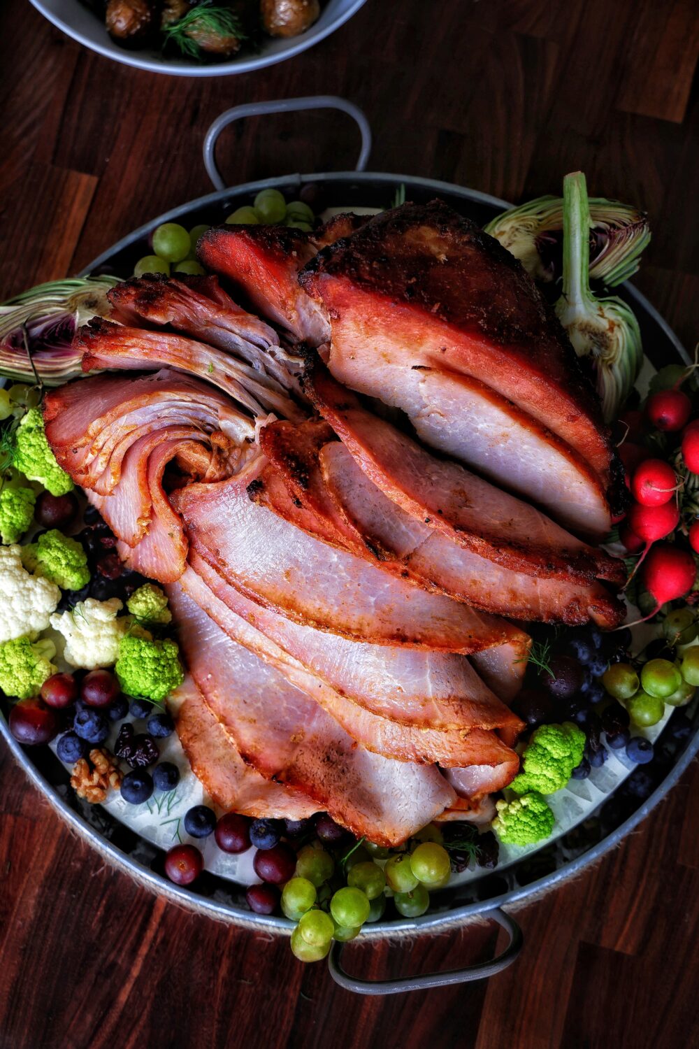 Double-smoked and BLueberry-Bourbon Glazed Easter Ham