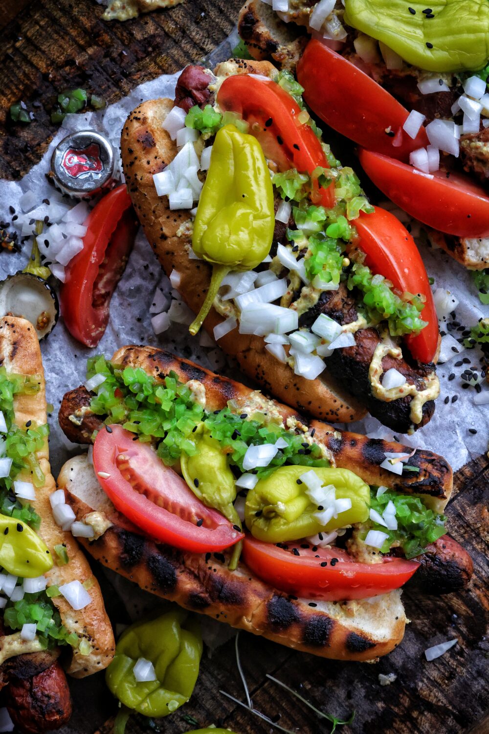 Grilled Chicago-Style Hot Dogs