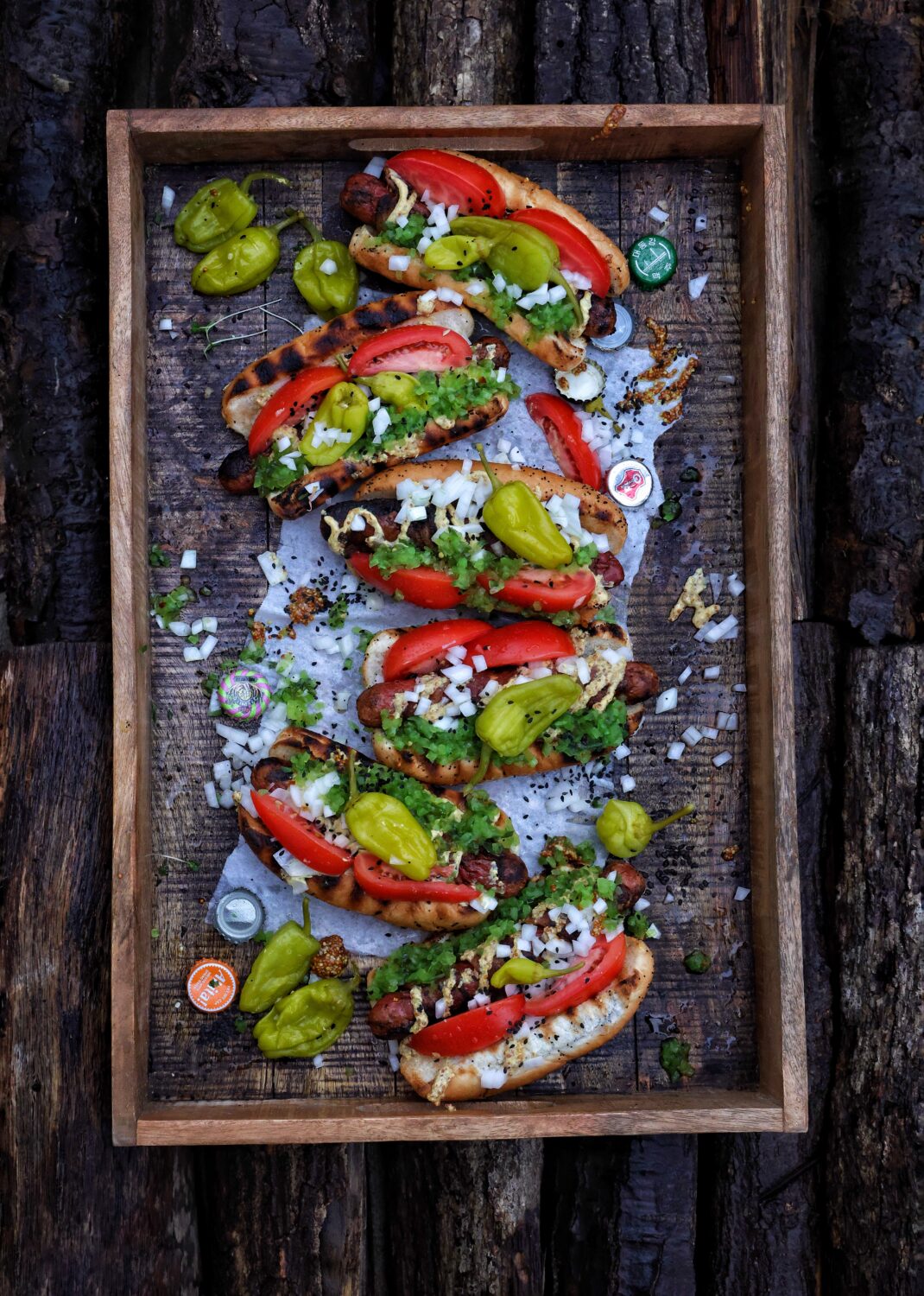 Grilled Chicago-Style Hot Dogs