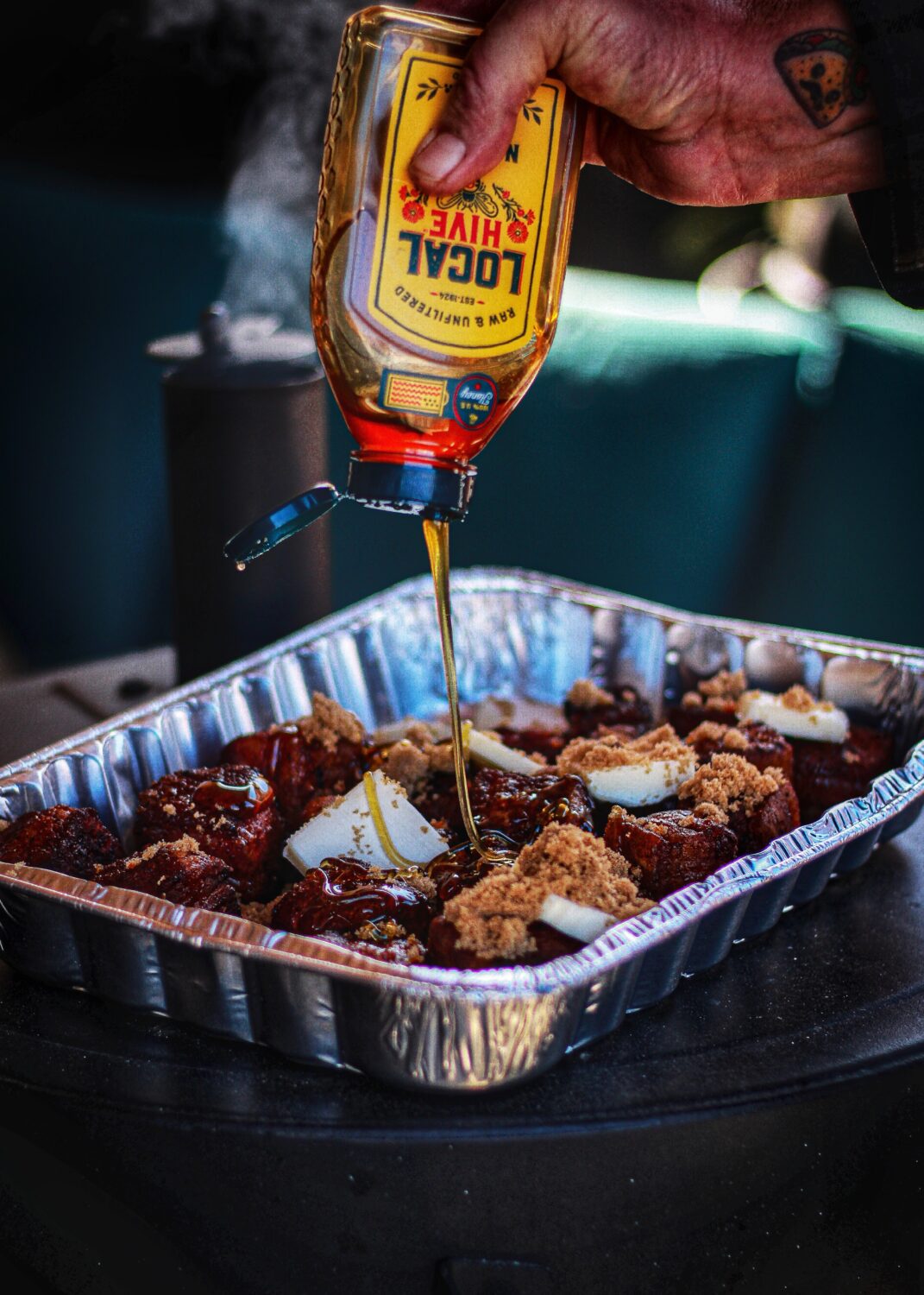 A little honey, spice and everything nice to finish our cherry chipotle pork belly burnt ends