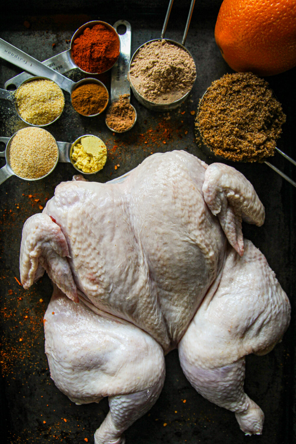 whole chicken and spices