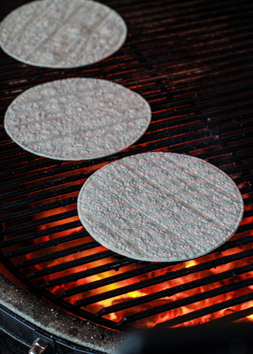 tortillas on grill